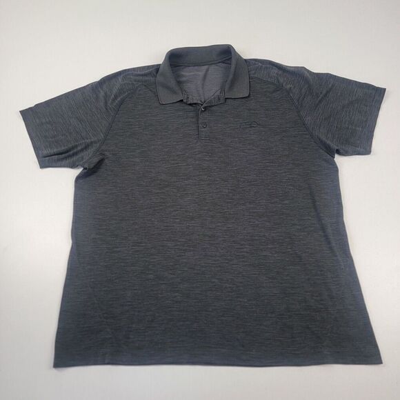 Lululemon Polo Shirt Men XXL Charcoal Gray Black Metal Vent Tech Short Sleeve - Picture 1 of 11